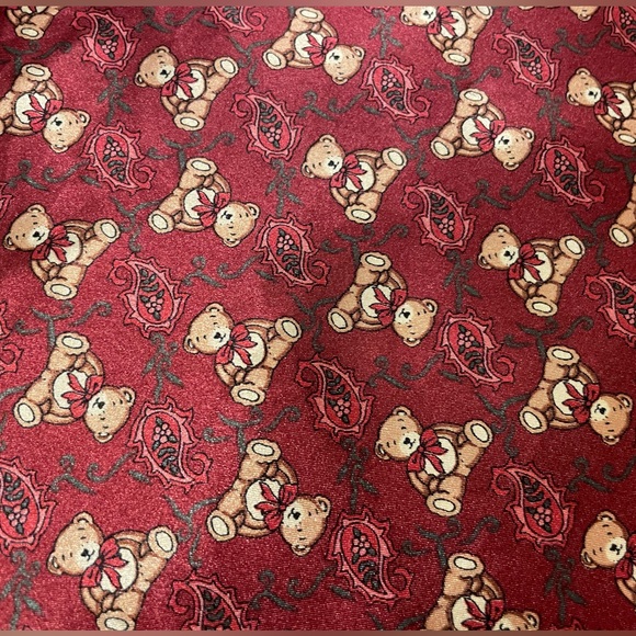 Vintage Versailles satin Teddy Bear Christmas burgundy chemise nightie - Picture 5 of 11